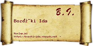 Bozóki Ida névjegykártya