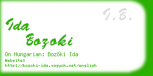 ida bozoki business card