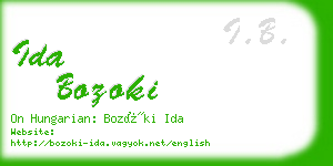 ida bozoki business card